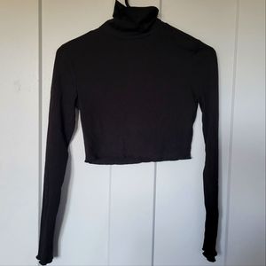 Black long sleeve, turtleneck crop top